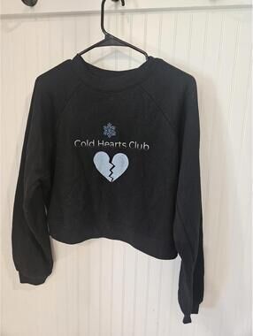 Cold Hearts Club Crop Sweater Medium